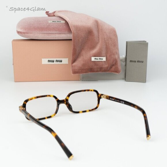 NEW Miu Miu MU11ZS 14L08N REGARD Havana Blue Light Rectangle Unisex Sunglasses - Picture 7 of 9